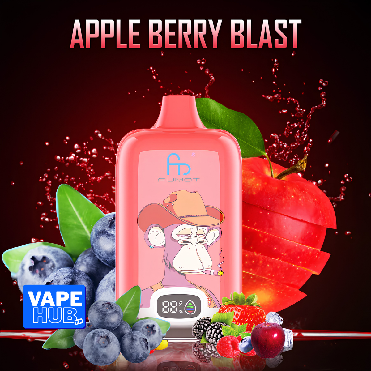 Fumot RandM Tornado 12000 12K Puffs Disposable Vape 2% Apple Berry Blast