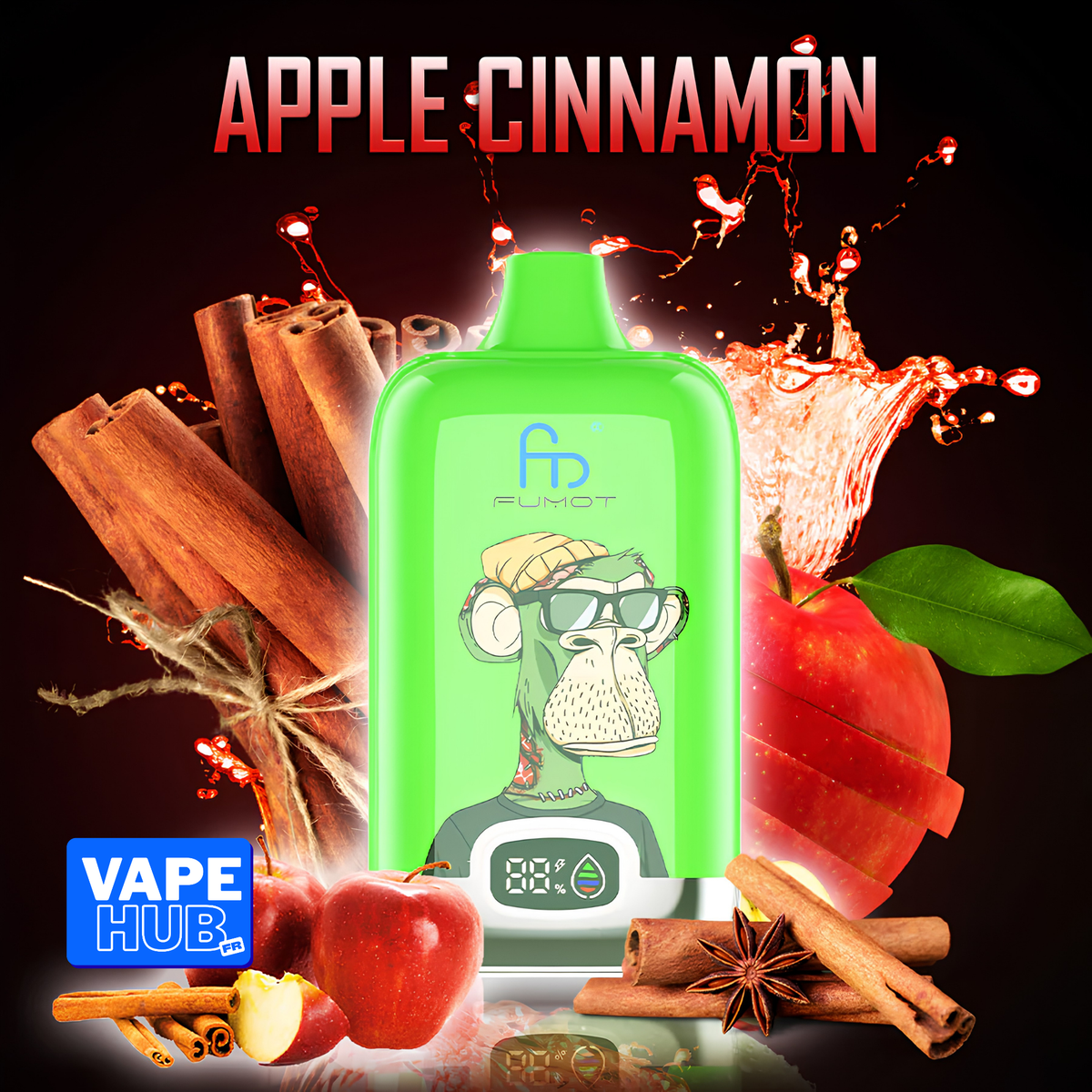Fumot RandM Tornado 12000 12K Puffs Disposable Vape 2% Apple Cinnamon