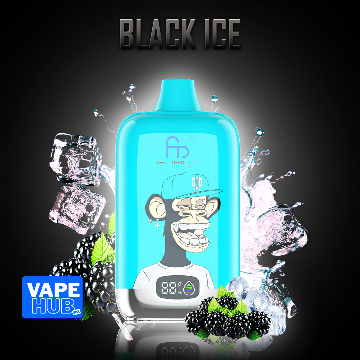 Fumot RandM Tornado 12000 12K Puffs Disposable Vape 2% Black Ice