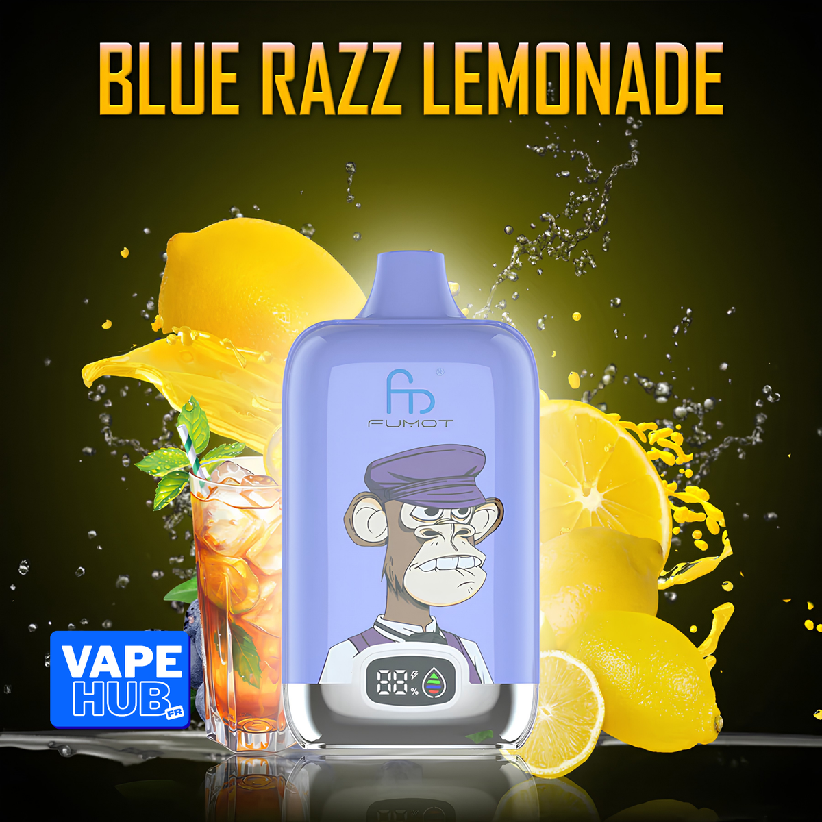 Fumot RandM Tornado 12000 12K Puffs Disposable Vape 2% Blue Razz Lemonade