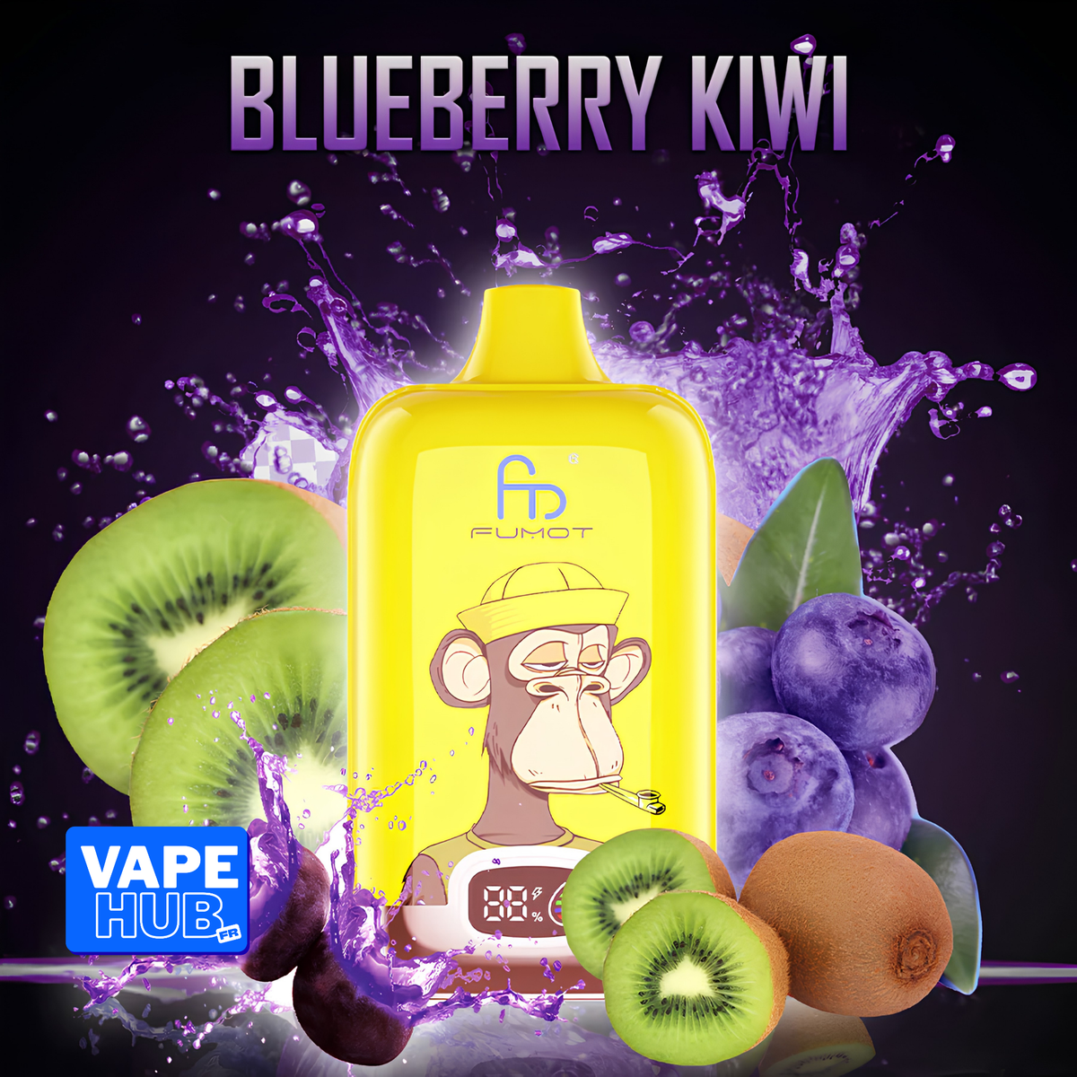 Fumot RandM Tornado 12000 12K Puffs Disposable Vape 2% Blueberry Kiwi