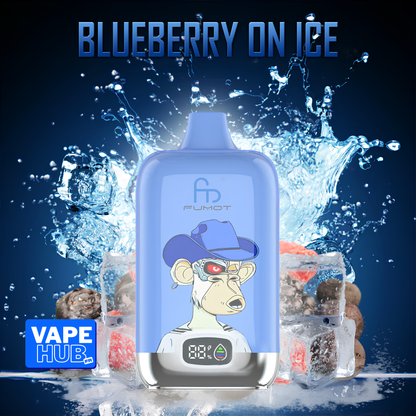 Fumot RandM Tornado 12000 12K Puffs Disposable Vape 2% Blueberry On Ice