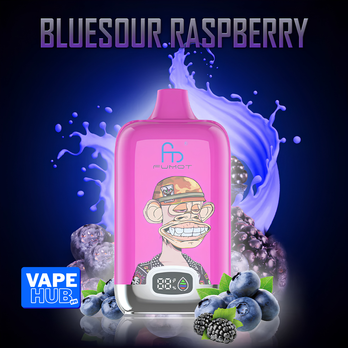 Fumot RandM Tornado 12000 12K Puffs Disposable Vape 2% Bluesour Raspberry
