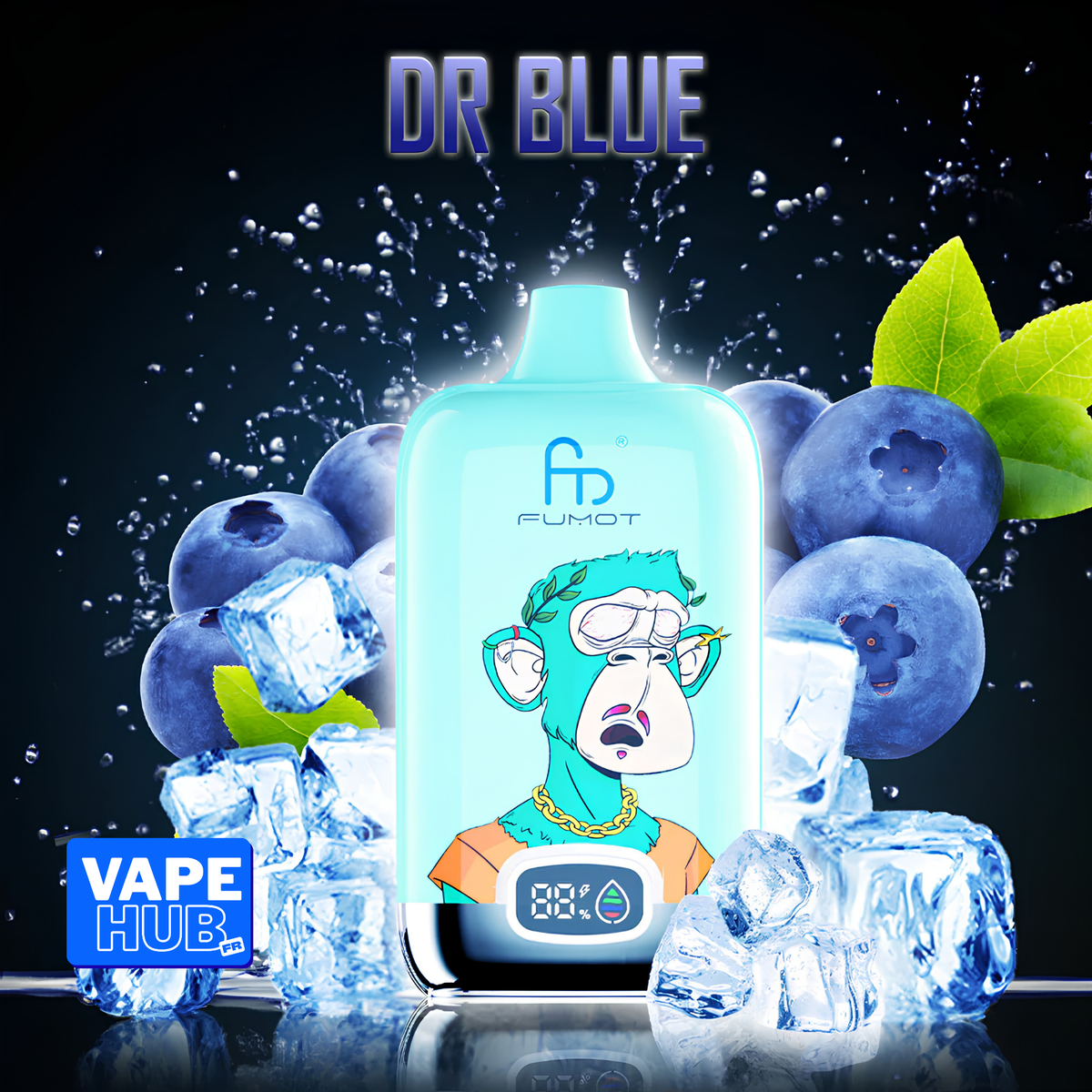 Fumot RandM Tornado 12000 12K Puffs Disposable Vape 2% Dr Blue