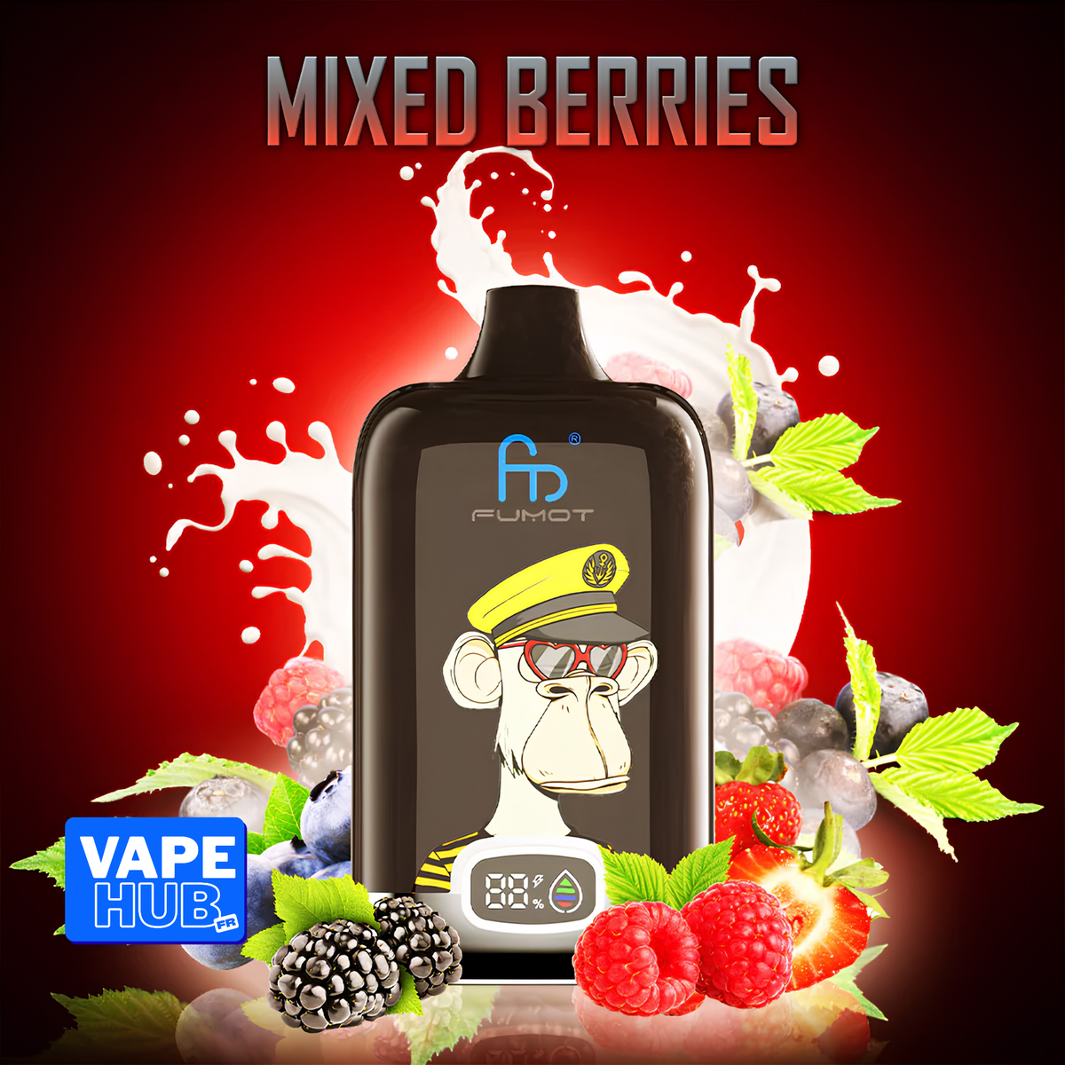 Fumot RandM Tornado 12000 12K Puffs Disposable Vape 2% Mixed Berries