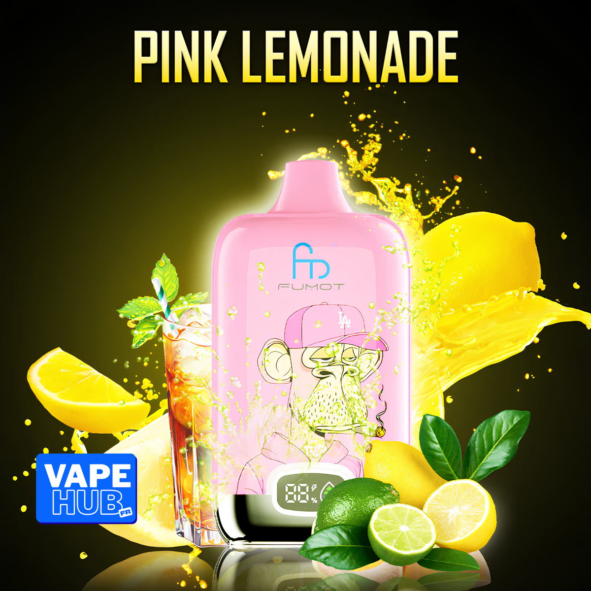 Fumot RandM Tornado 12000 12K Puffs Disposable Vape 2% Pink Lemonade