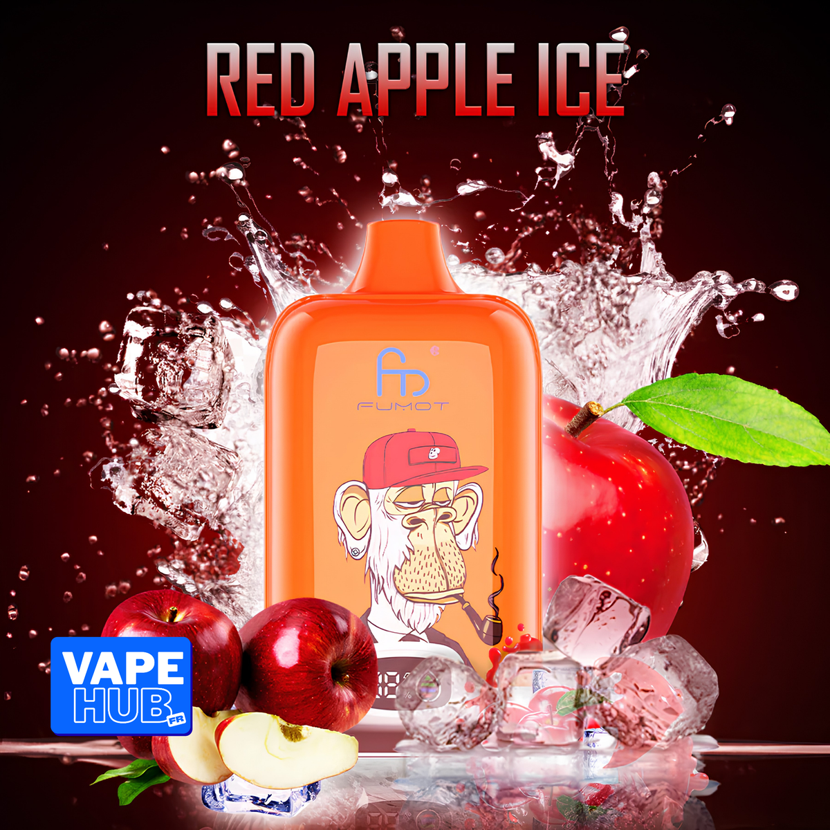 Fumot RandM Tornado 12000 12K Puffs Disposable Vape 2% Red Apple Ice