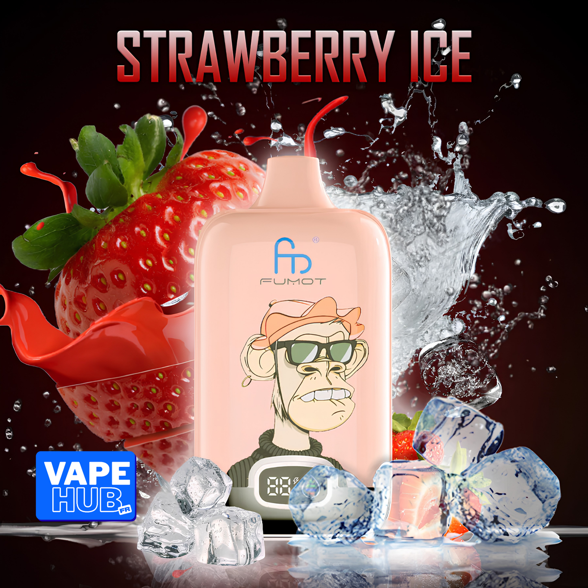Fumot RandM Tornado 12000 12K Puffs Disposable Vape 2% Strawberry Ice