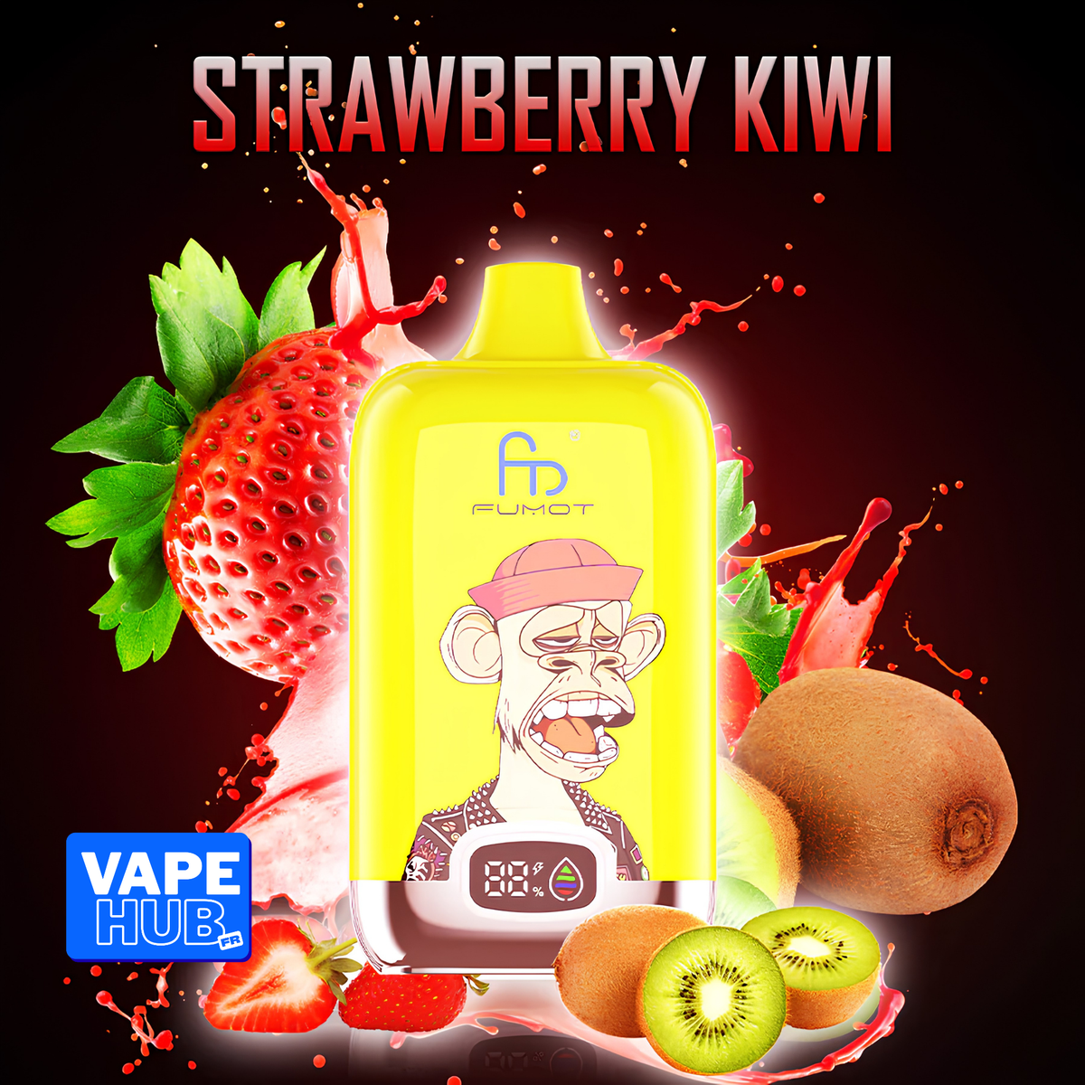 Fumot RandM Tornado 12000 12K Puffs Disposable Vape 2% Strawberry Kiwi