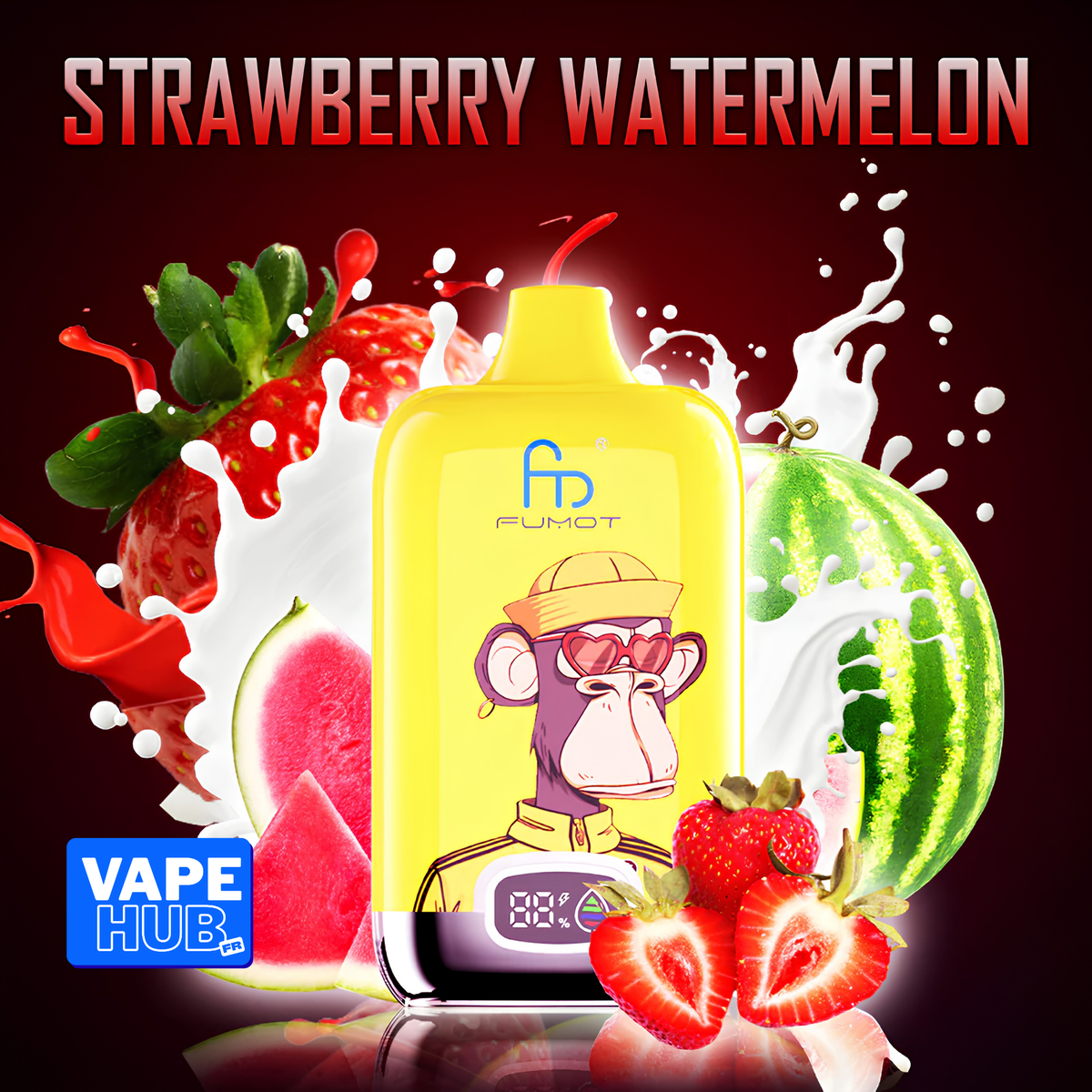 Fumot RandM Tornado 12000 12K Puffs Disposable Vape 2% Strawberry Watermelon