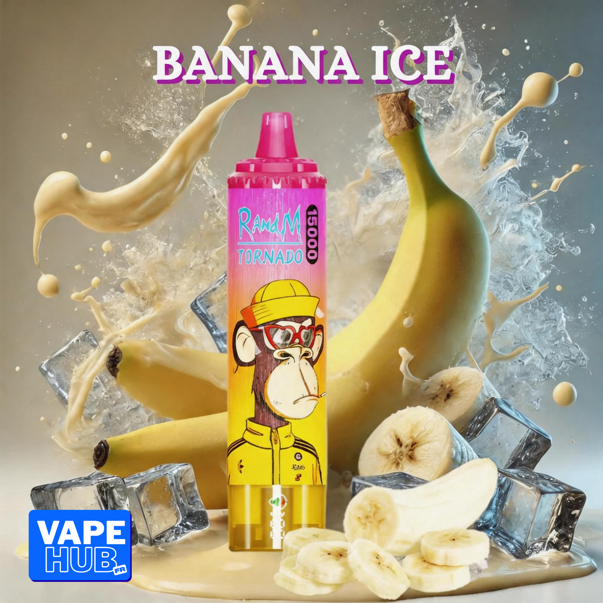 Fumot RandM Tornado 15000 15K Puffs Disposable Vape 2% Banana Ice