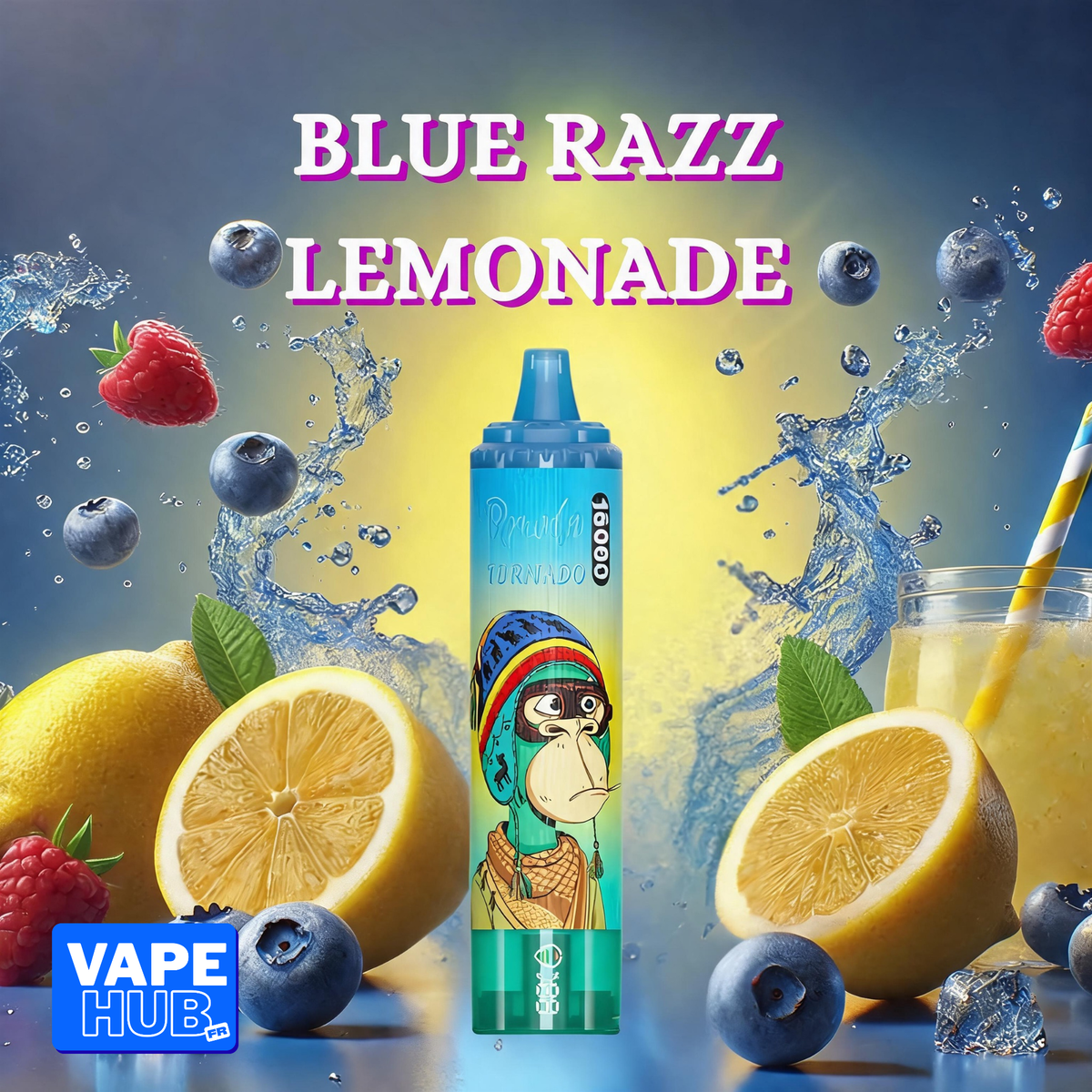 Fumot RandM Tornado 15000 15K Puffs Disposable Vape 2% Bue Razz Lemonade