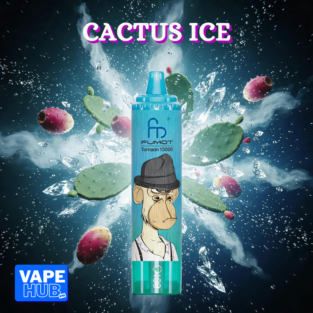 Fumot RandM Tornado 15000 15K Puffs Disposable Vape 2% Cactus Ice