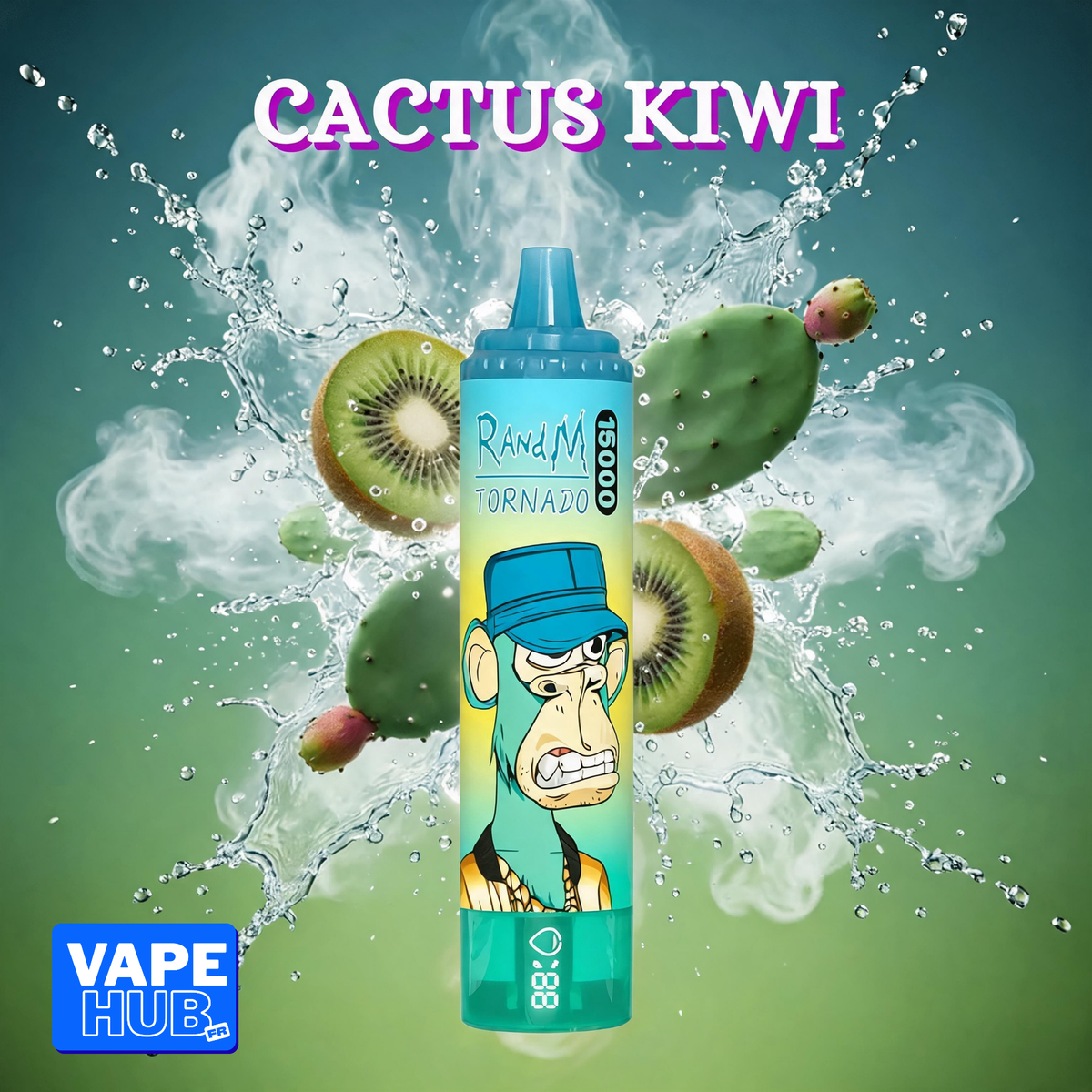 Fumot RandM Tornado 15000 15K Puffs Disposable Vape 2% Cactus Kiwi