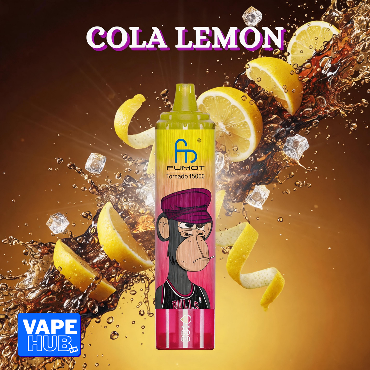 Fumot RandM Tornado 15000 15K Puffs Disposable Vape 2% Cola Lemon
