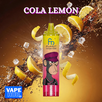 Fumot RandM Tornado 15000 15K Puffs Disposable Vape 2% Cola Lemon