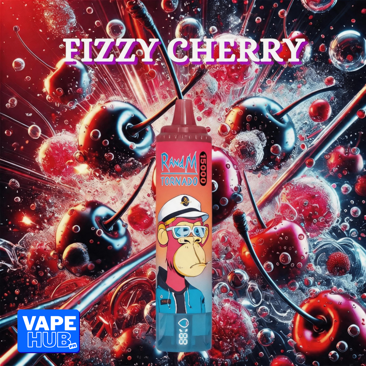Fumot RandM Tornado 15000 15K Puffs Disposable Vape 2% Fizzy Cherry