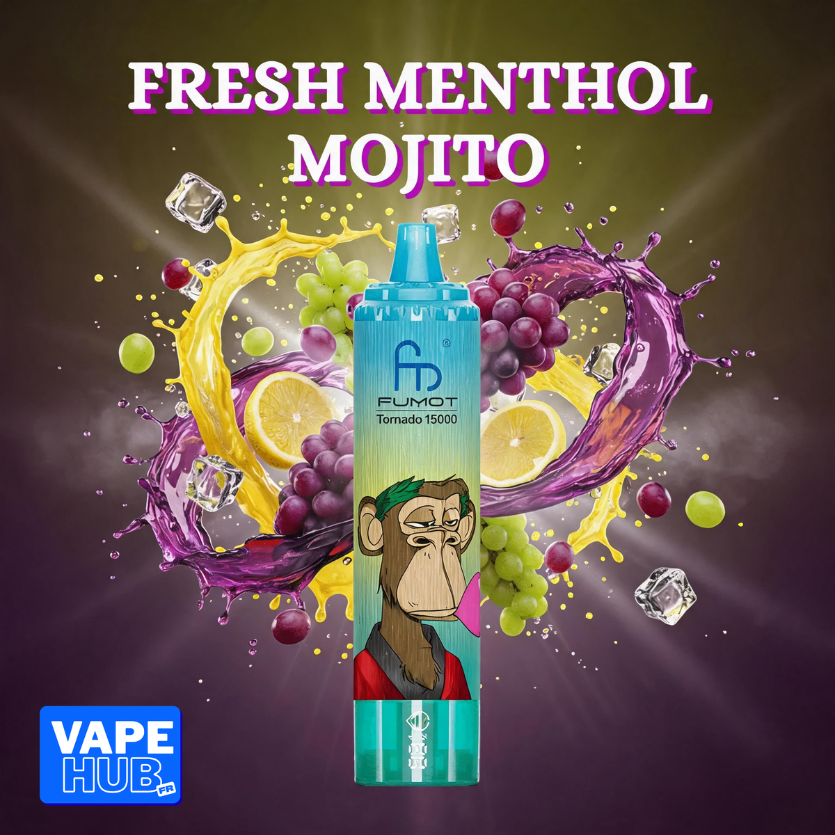 Fumot RandM Tornado 15000 15K Puffs Disposable Vape 2% Fresh Menthol Mojito