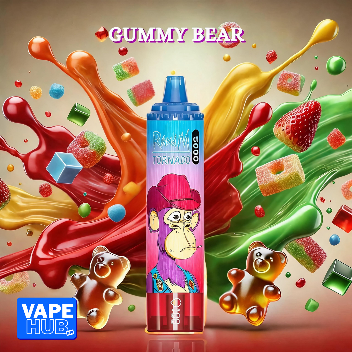 Fumot RandM Tornado 15000 15K Puffs Disposable Vape 2% Gummy Bear