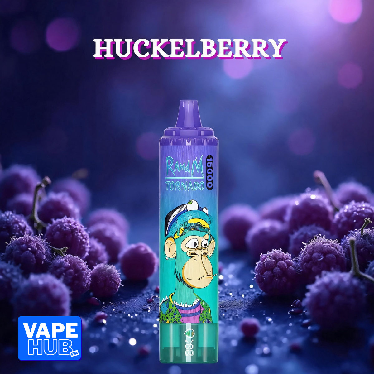 Fumot RandM Tornado 15000 15K Puffs Disposable Vape 2% Huckelberry