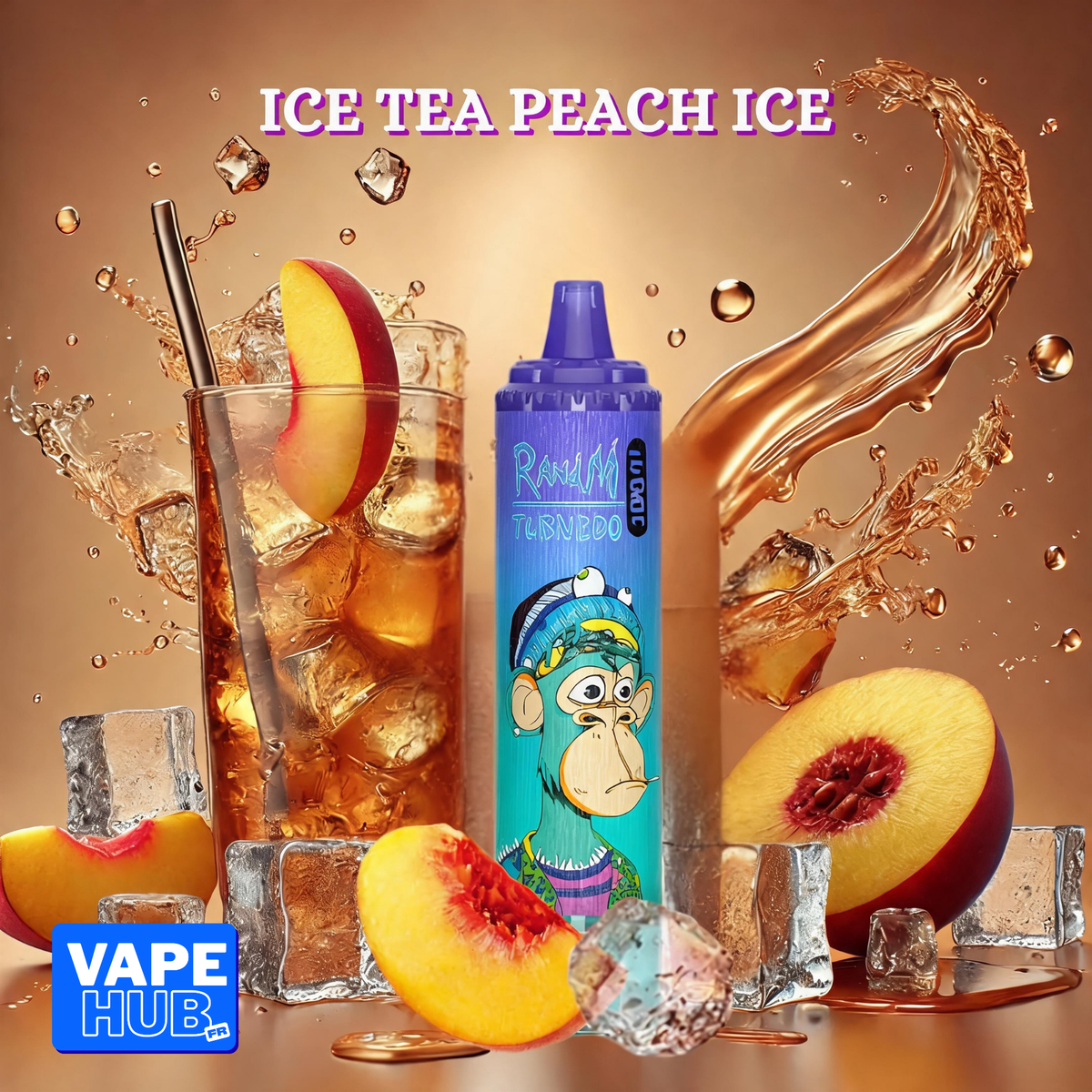 Fumot RandM Tornado 15000 15K Puffs Disposable Vape 20mg Ice Tea Peach Ice
