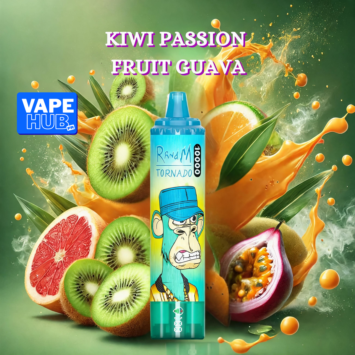 Fumot RandM Tornado 15000 15K Puffs Disposable Vape 2% Kiwi Passion Fruit Guava