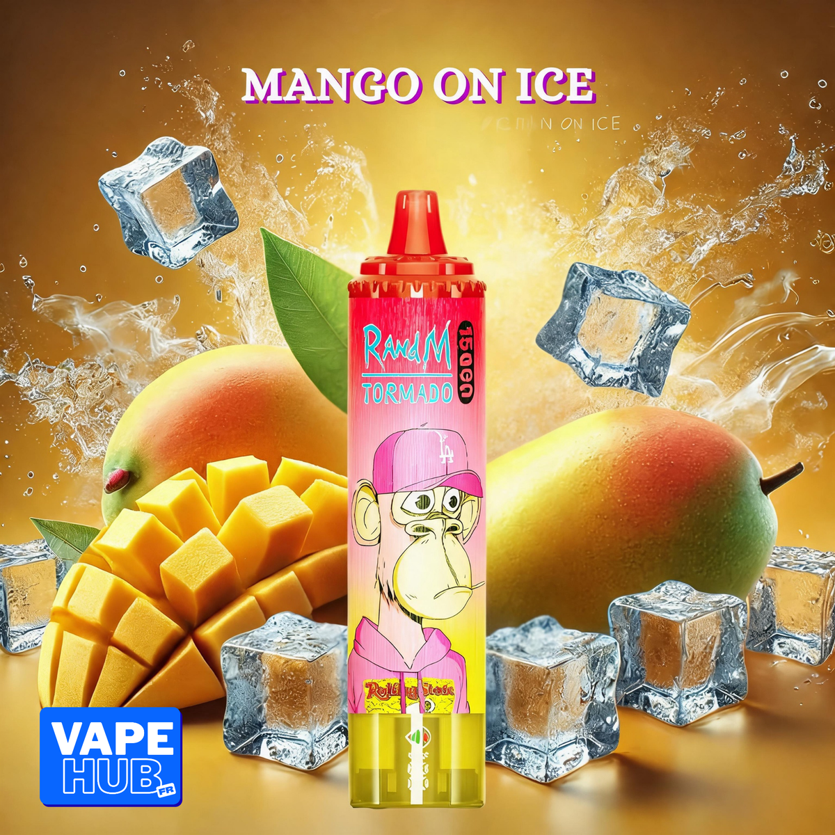 Fumot RandM Tornado 15000 15K Puffs Disposable Vape 2% Mango On Ice