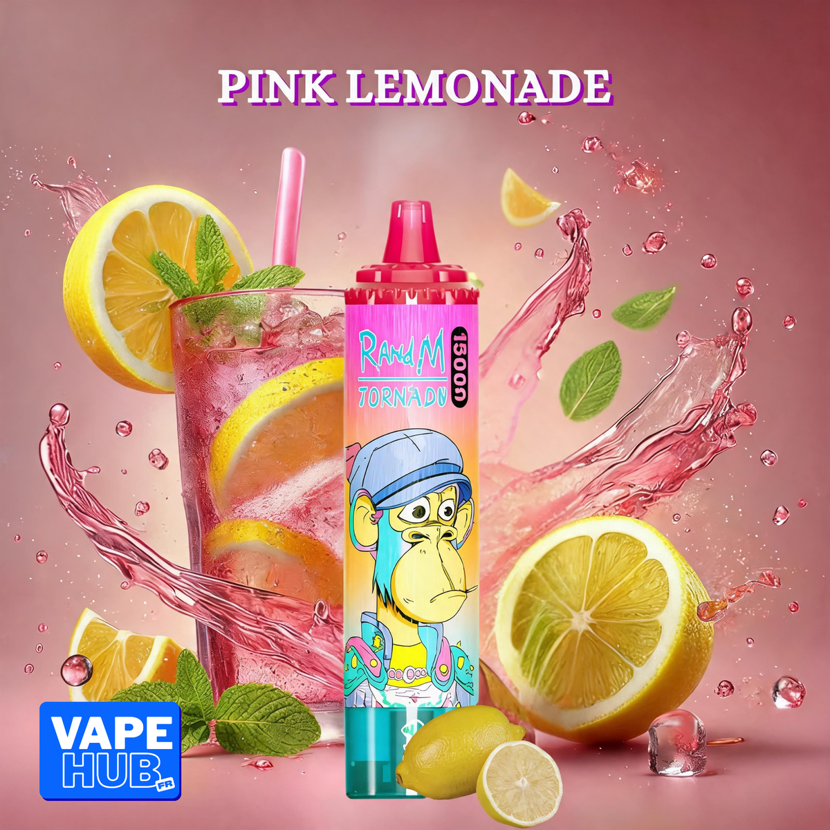 Fumot RandM Tornado 15000 15K Puffs Disposable Vape 2% Pink Lemonade