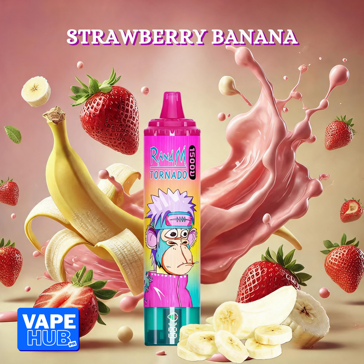 Fumot RandM Tornado 15000 15K Puffs Disposable Vape 2% Strawberry Banana
