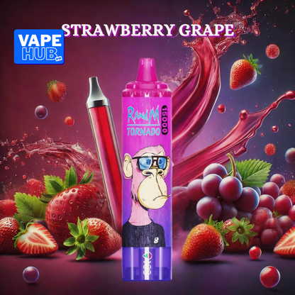 Fumot RandM Tornado 15000 15K Puffs Disposable Vape 2% Strawberry Grape