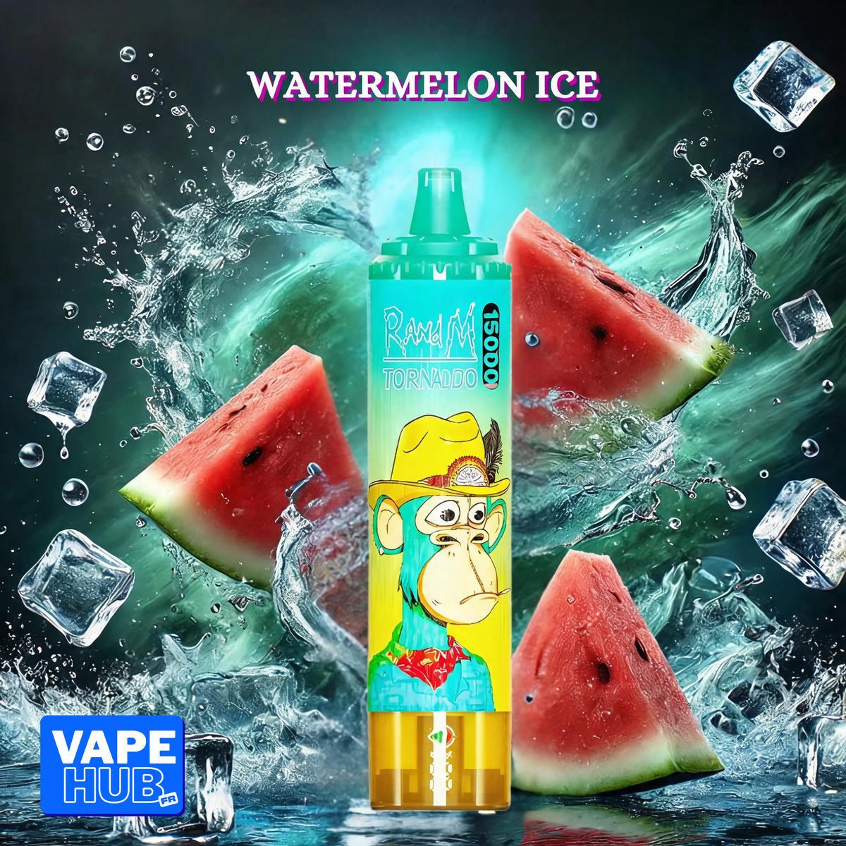 Fumot RandM Tornado 15000 15K Puffs Disposable Vape 2% Watermelon Ice