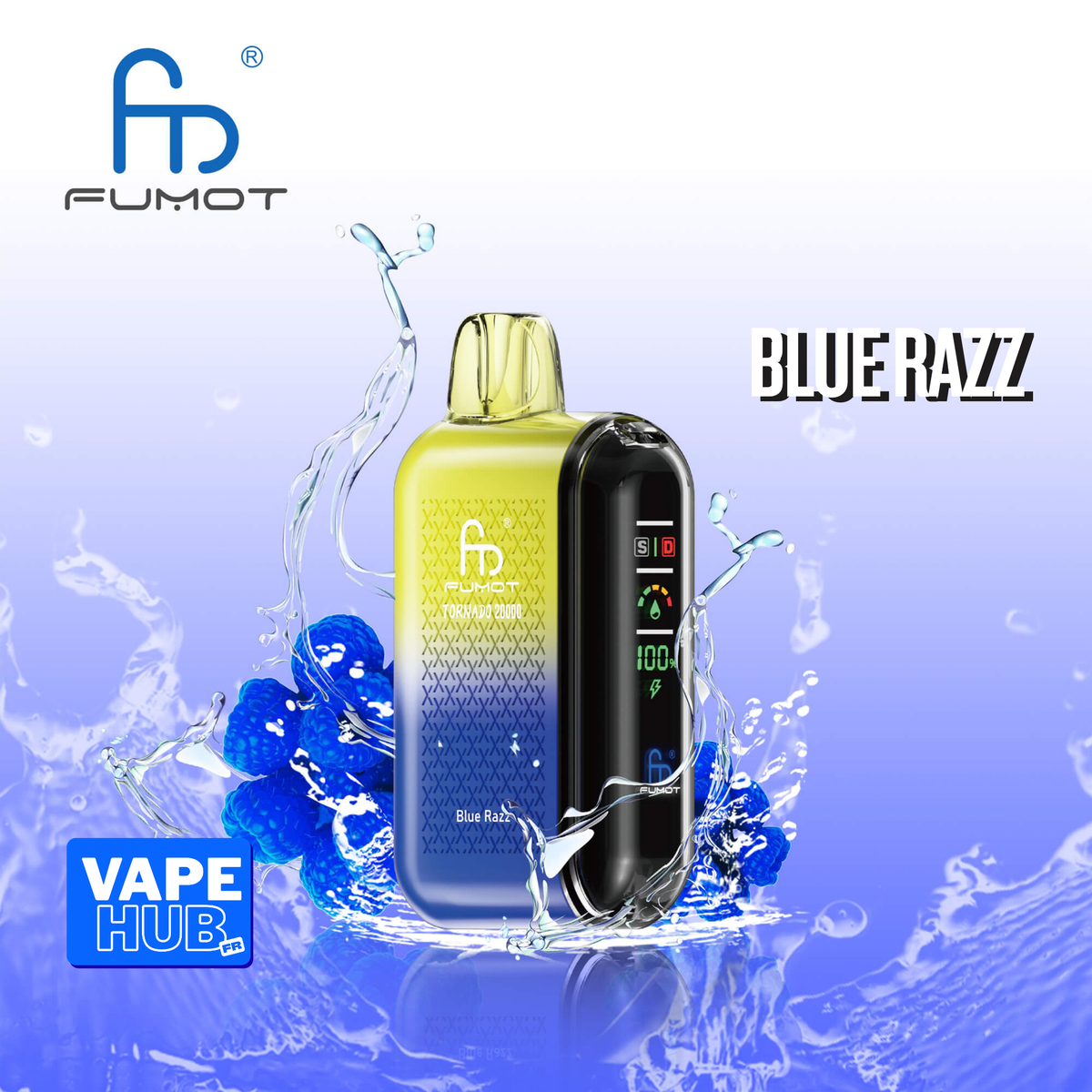 Fumot RandM Tornado 20000 20K Puffs Disposable Vape 2% Blue Razz