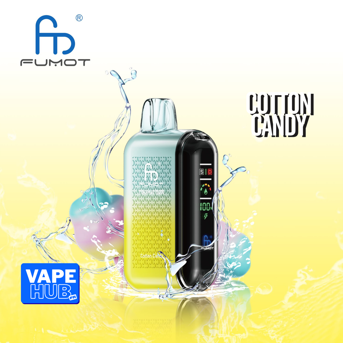 Fumot RandM Tornado 20000 20K Puffs Disposable Vape 2% Cotton Candy