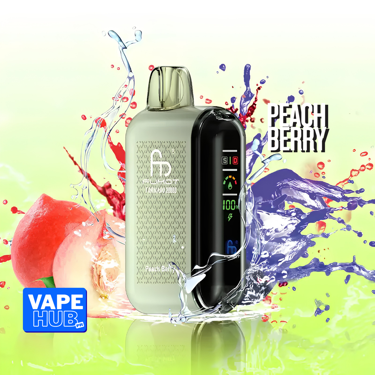 Fumot RandM Tornado 20000 20K Puffs Disposable Vape 2% Peach Berry