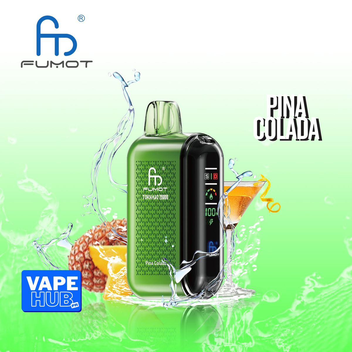 Fumot RandM Tornado 20000 20K Puffs Disposable Vape 2% Pina Colada