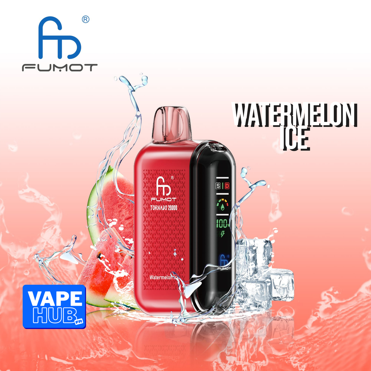 Fumot RandM Tornado 20000 20K Puffs Disposable Vape 2% Watermelon Ice