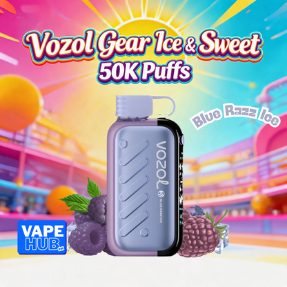 Vozol Gear Ice&Sweet 50000 50K Puffs Disposable Vape 5% Blue Razz Ice