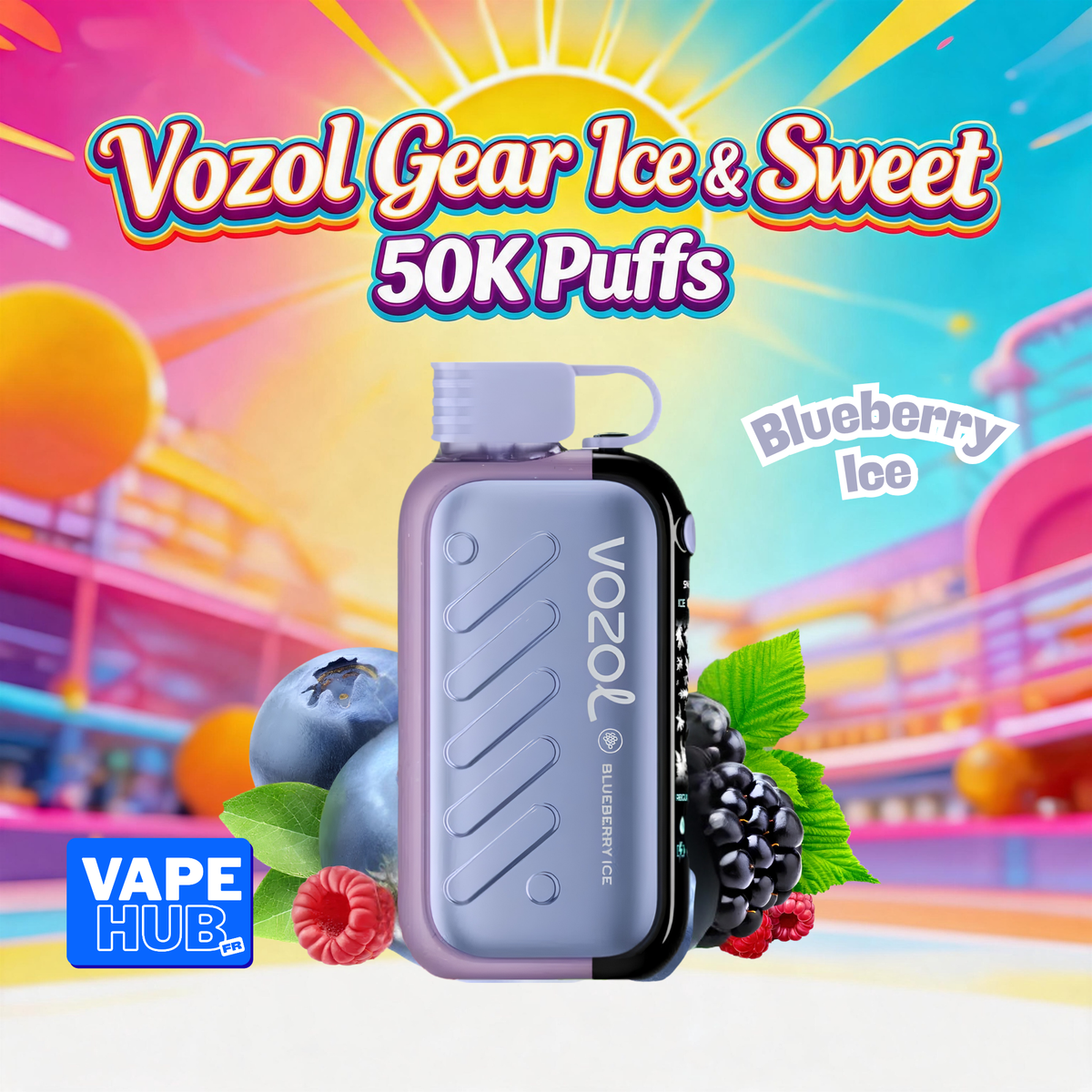 Vozol Gear Ice&Sweet 50000 50K Puffs Disposable Vape 5% Blueberry Ice
