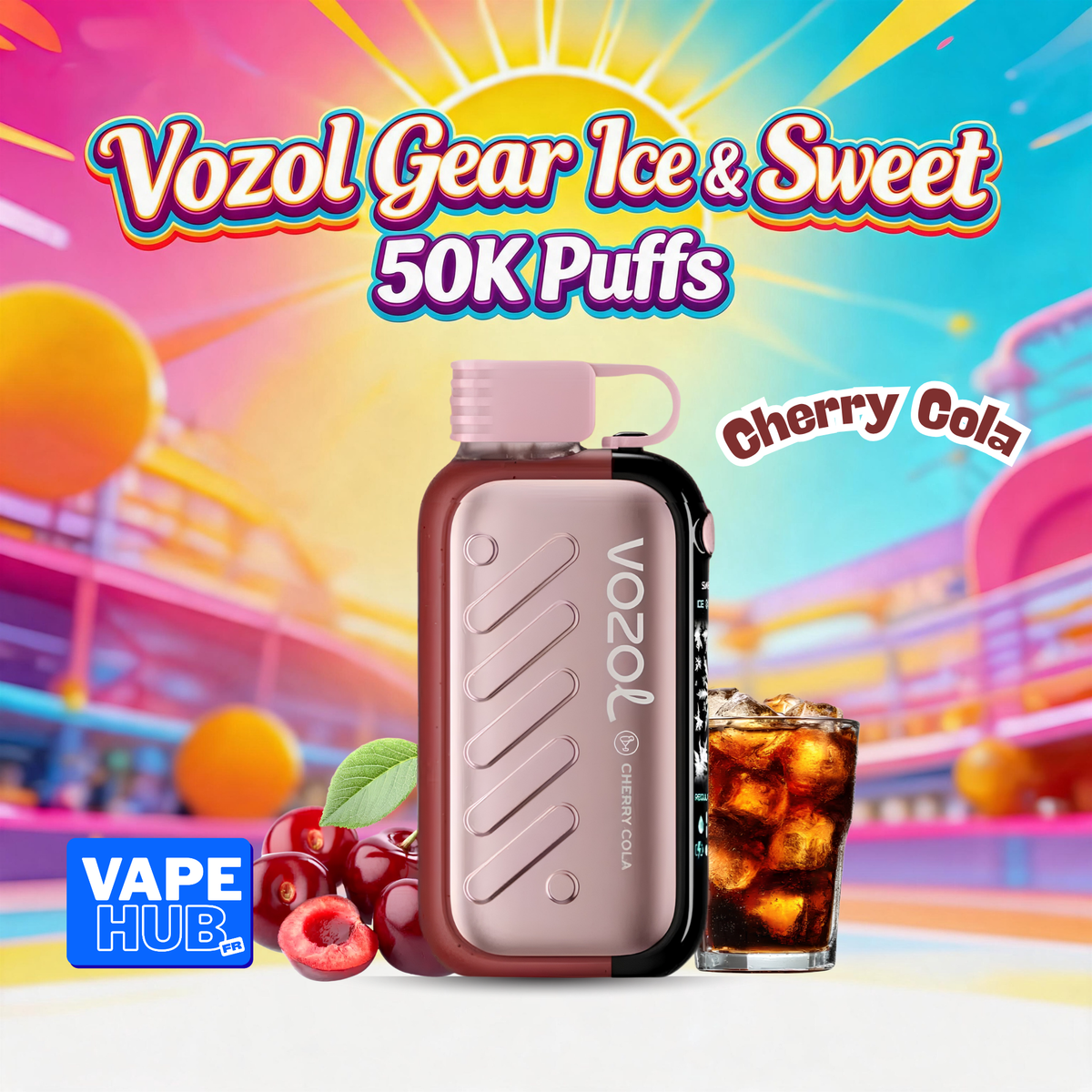 Vozol Gear Ice&Sweet 50000 50K Puffs Disposable Vape 5% Cherry Cola