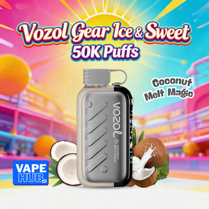 Vozol Gear Ice&Sweet 50000 50K Puffs Disposable Vape 5% Coconut Melt Magic
