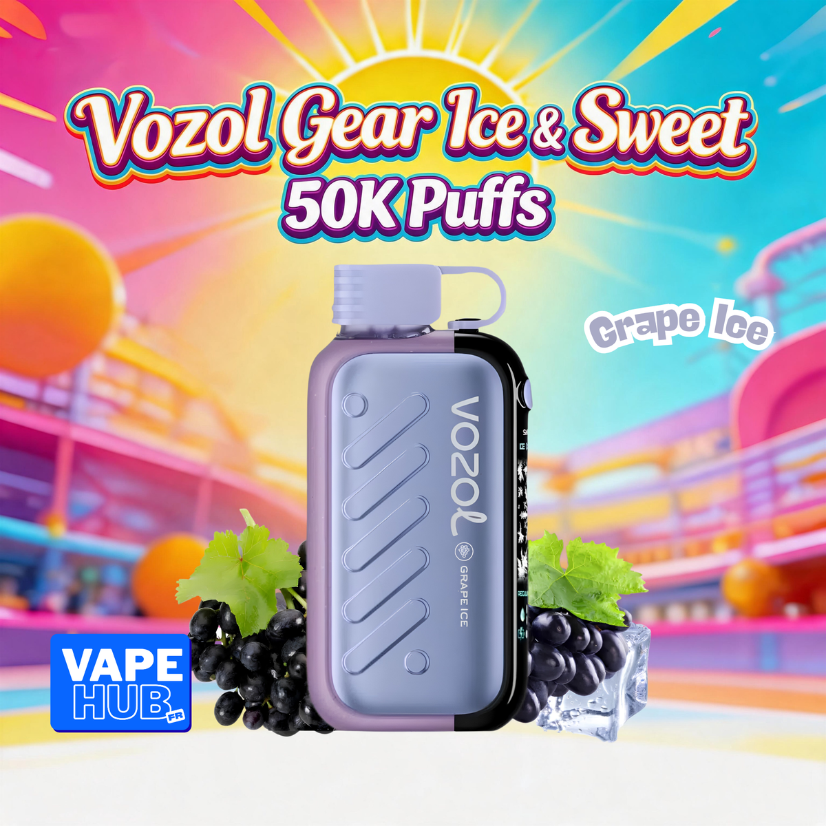 Vozol Gear Ice&Sweet 50000 50K Puffs Disposable Vape 5% Grape Ice