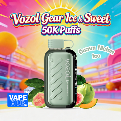 Vozol Gear Ice&Sweet 50000 50K Puffs Disposable Vape 5% Guava Melon Ice