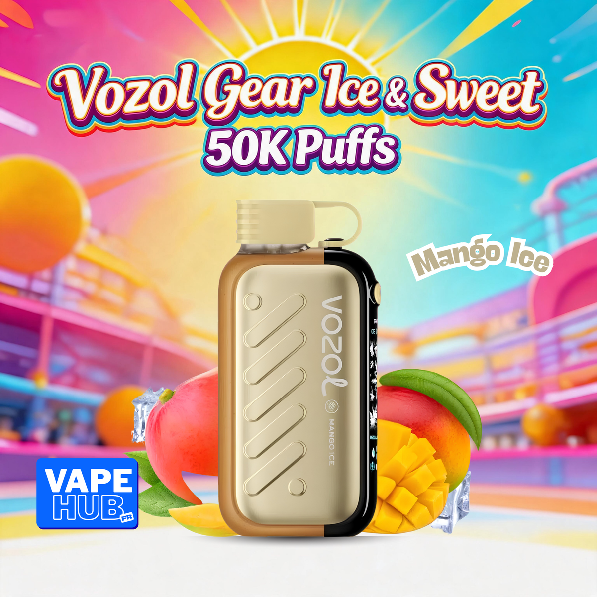 Vozol Gear Ice&Sweet 50000 50K Puffs Disposable Vape 5% Mango Ice