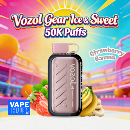 Vozol Gear Ice&Sweet 50000 50K Puffs Disposable Vape 5% Strawberry Banana