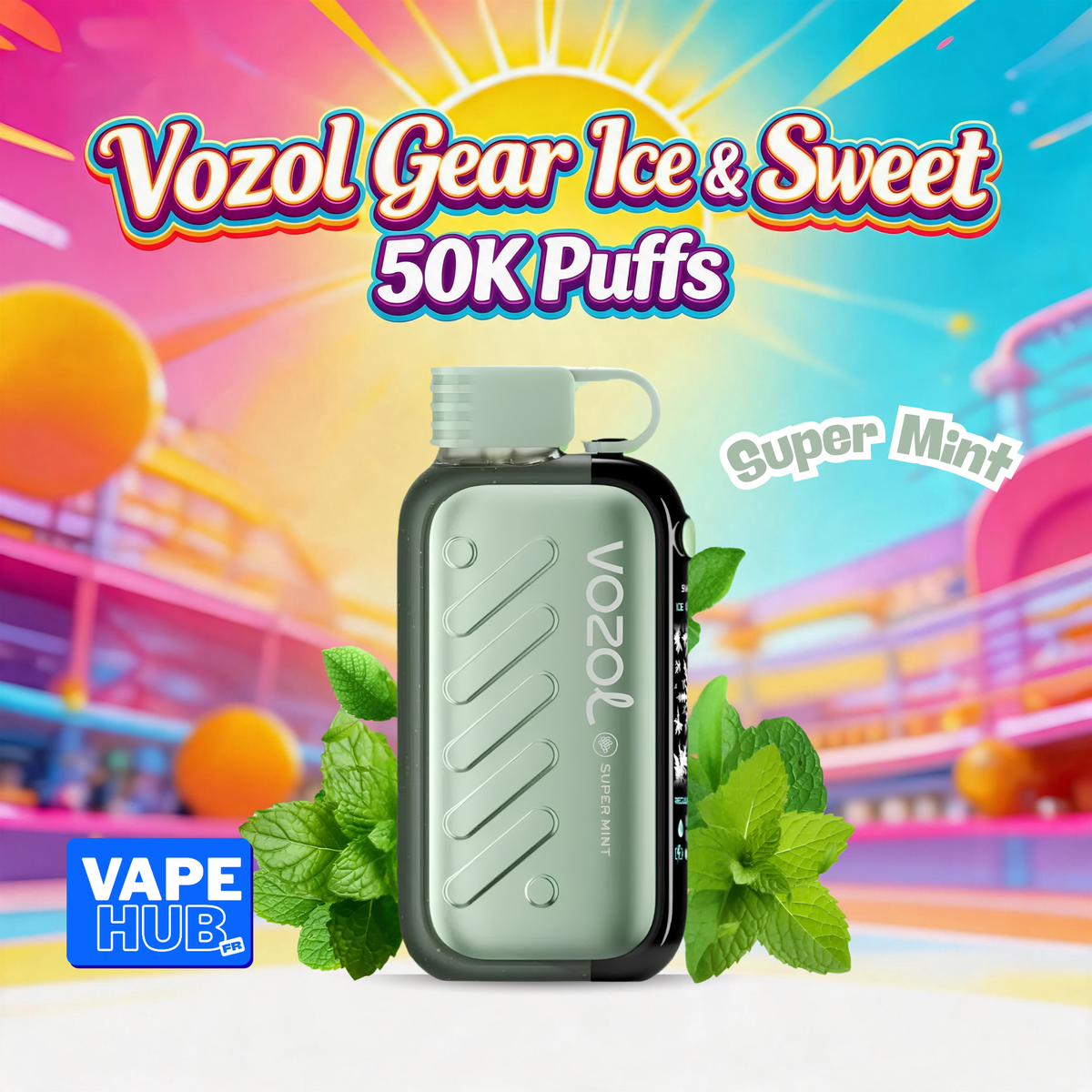 Vozol Gear Ice&Sweet 50000 50K Puffs Disposable Vape 5% Super Mint