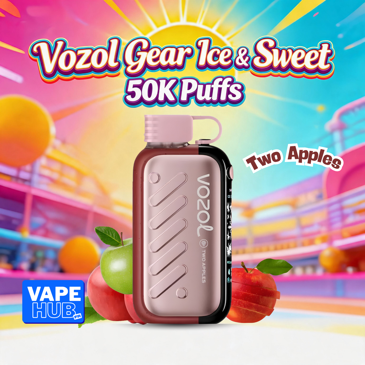 Vozol Gear Ice&Sweet 50000 50K Puffs Disposable Vape 5% Two Apples
