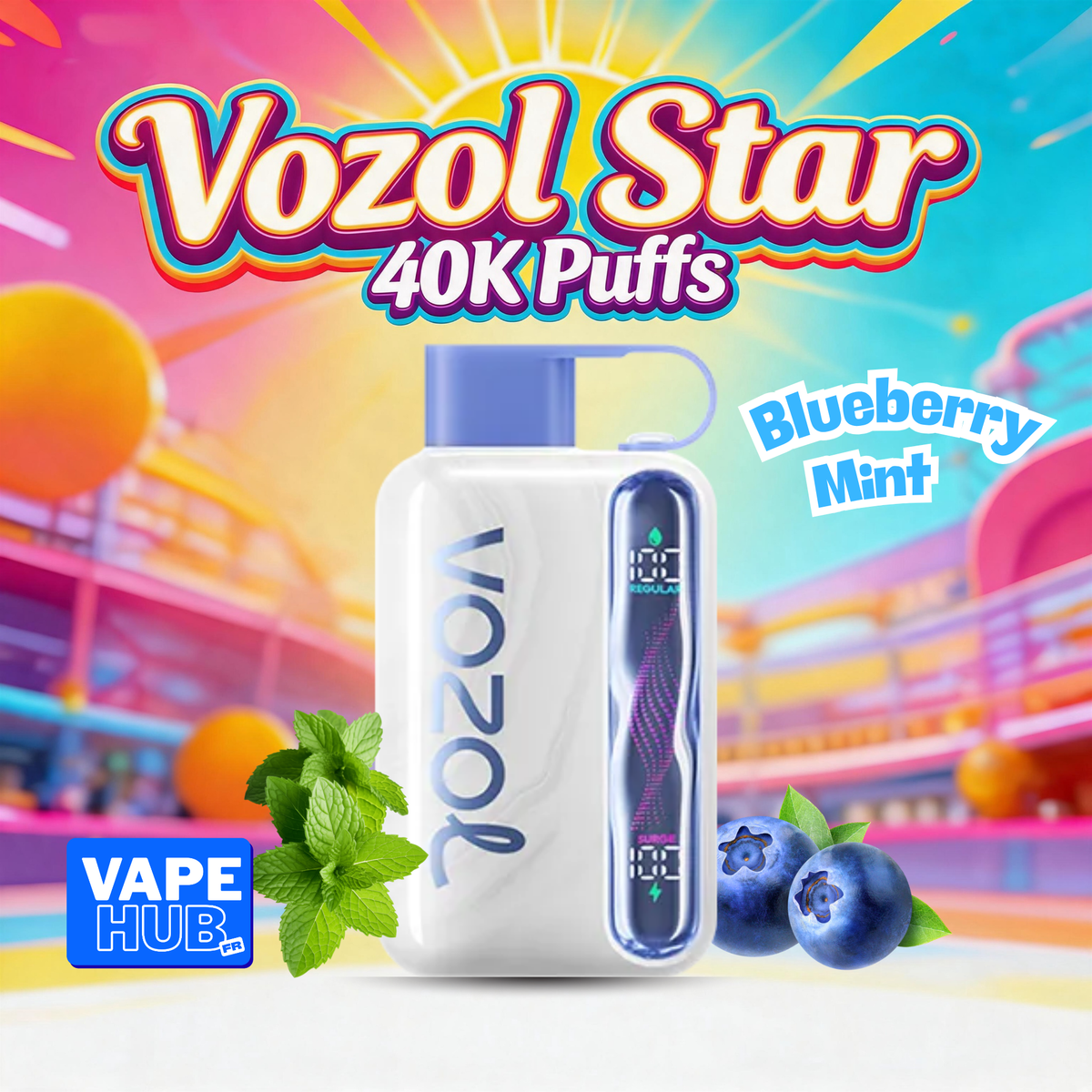 Vozol Star 40000 40K Puffs Disposable Vape 5% Blueberry Mint
