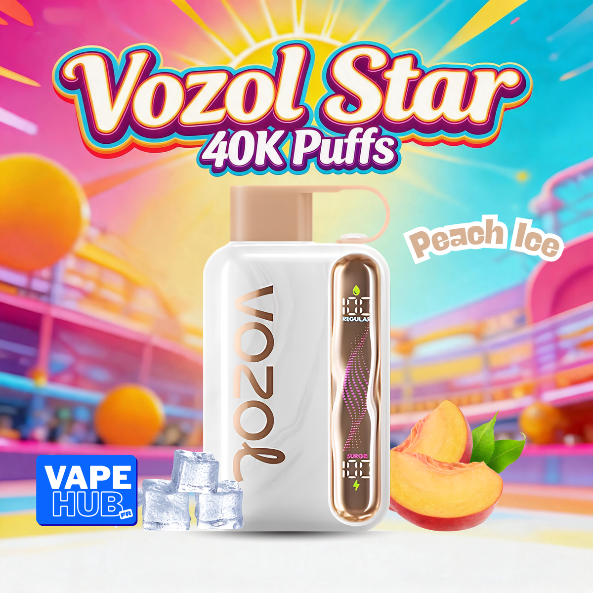 Vozol Star 40000 40K Puffs Disposable Vape 5% Peach Ice