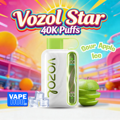 Vozol Star 40000 40K Puffs Disposable Vape 5% Sour Apple Ice