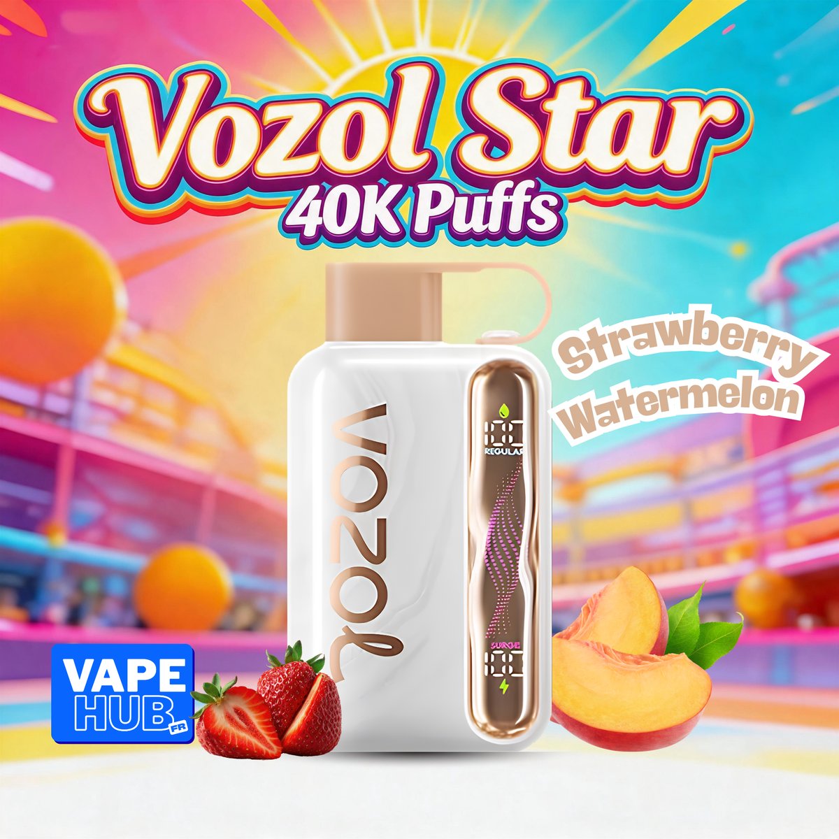 Vozol Star 40000 40K Puffs Disposable Vape 5% Strawberry Peach